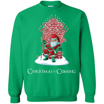 Christmas T-shirt Santa Candy Cane Throne Irish Green