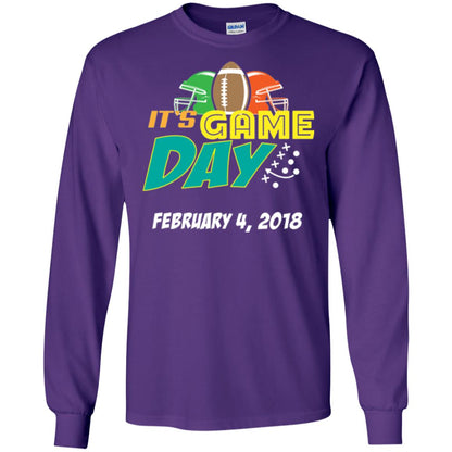 Football Lover T-shirt It_s Game Day February 4 2018 T-shirt Purple