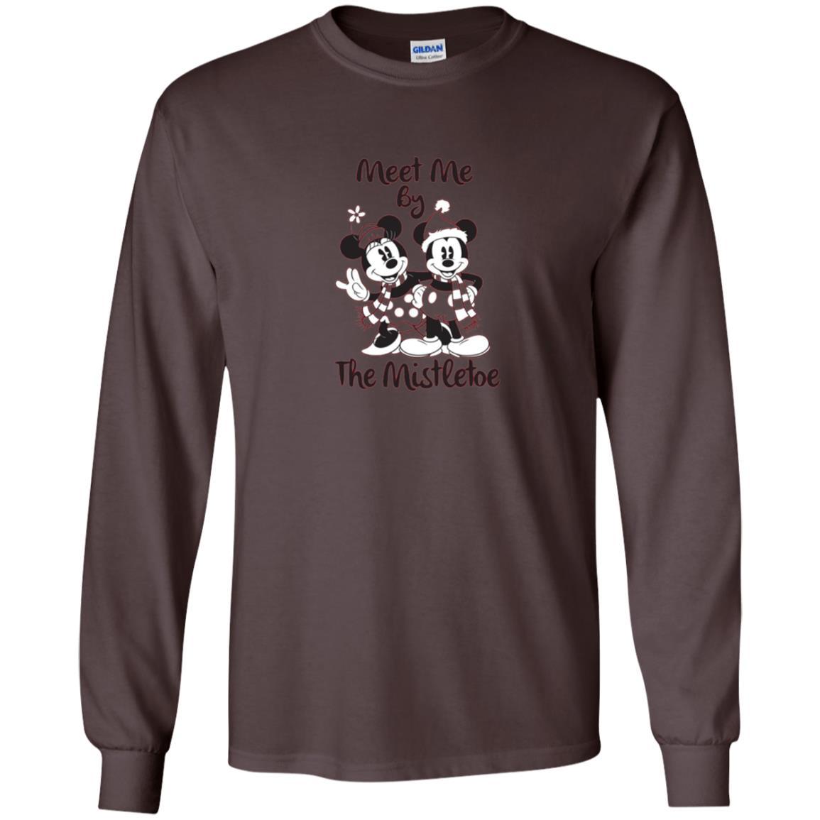 Christmas T-shirt Meet Me By Mistletoe Dark Chocolate