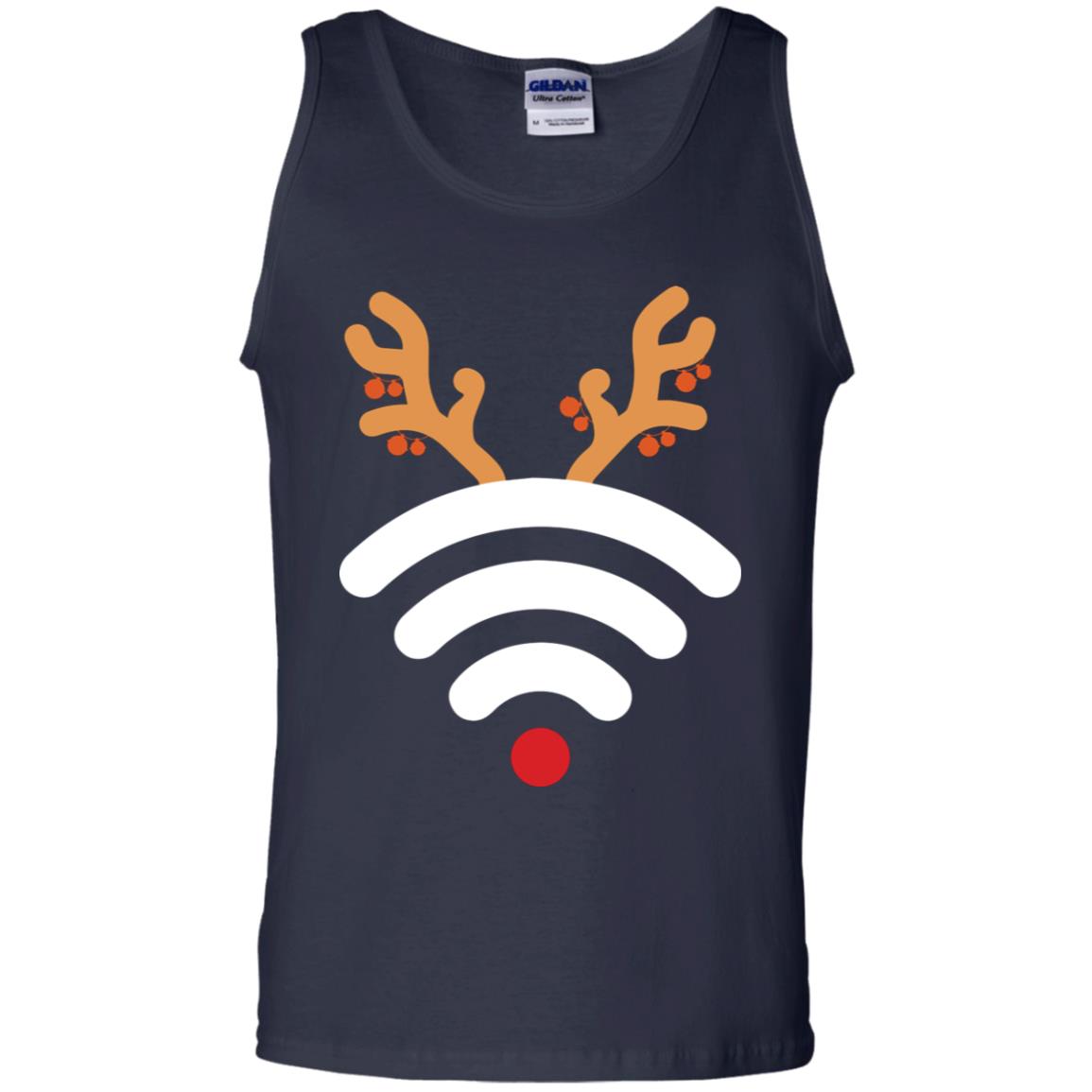 Wifi Signal Symbol Icon Reindeer X-mas Gift Shirt For Mens Womens Navy