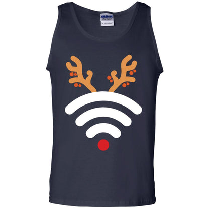 Wifi Signal Symbol Icon Reindeer X-mas Gift Shirt For Mens Womens Navy