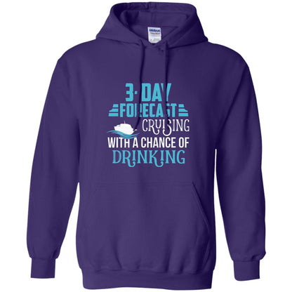Funny Cruise T-shirt Forecast Cruising With A Chance Purple