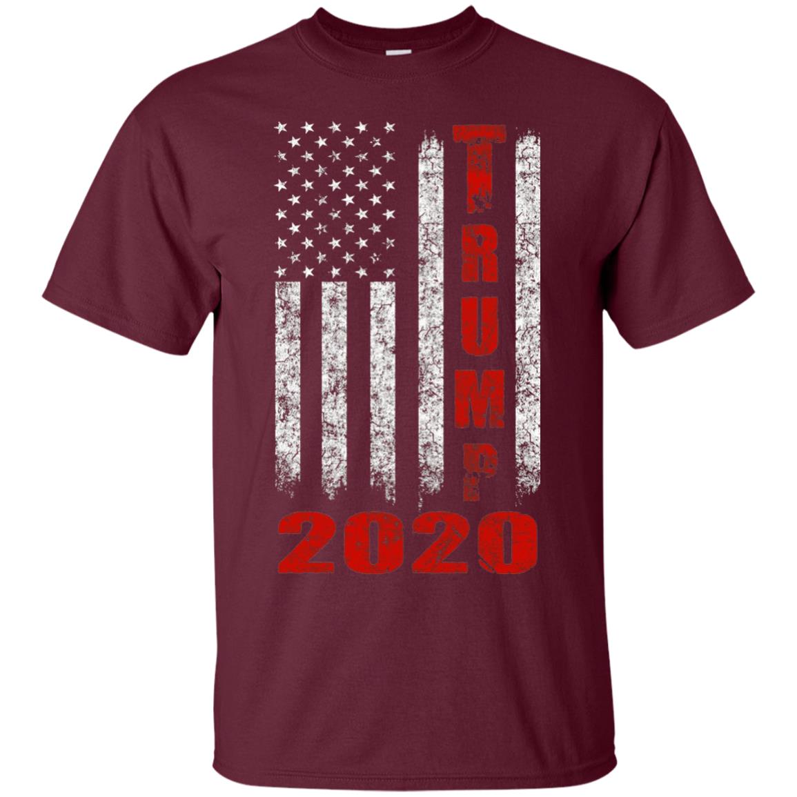 American Flag Vintage Design Trump 2020 T-shirt Maroon