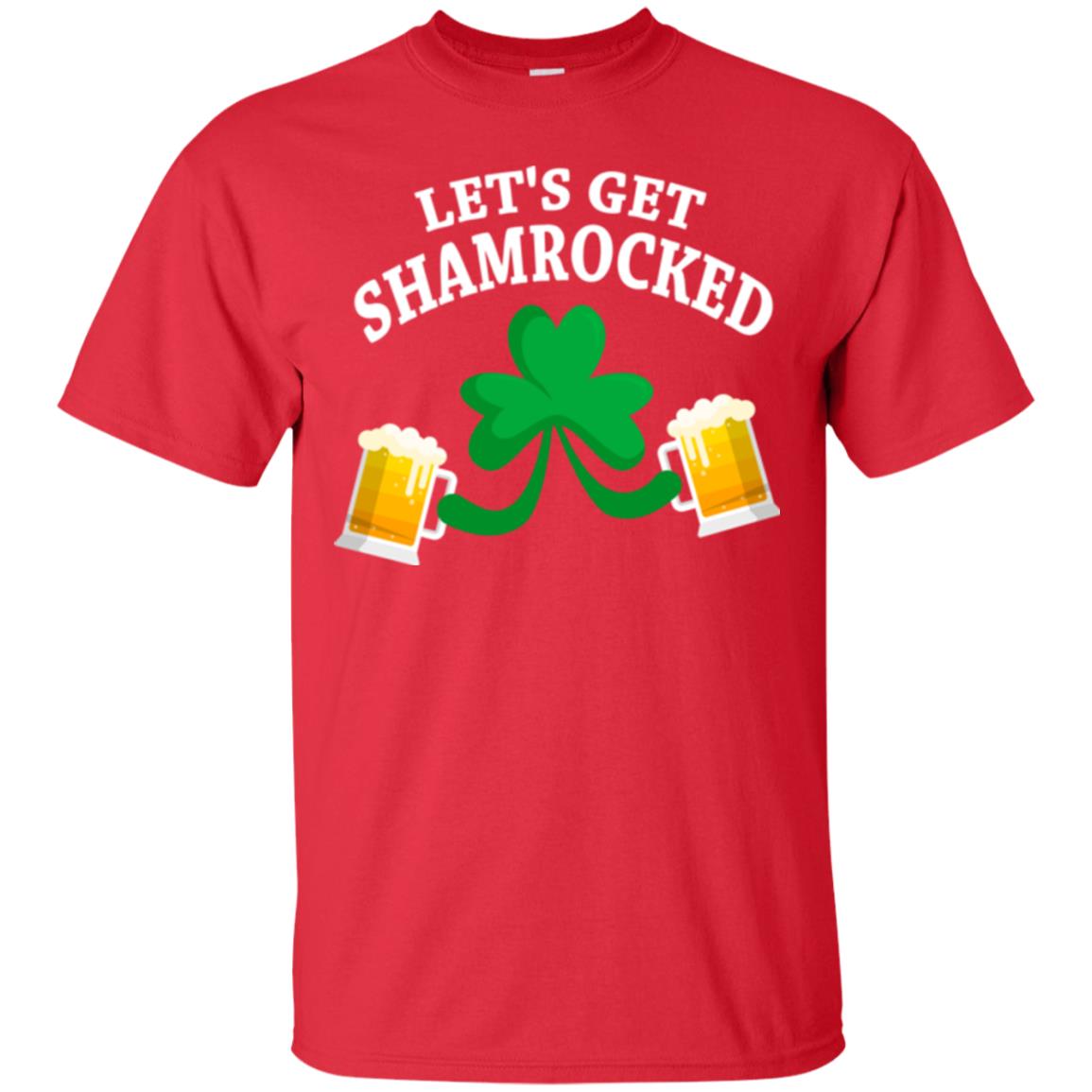 Patrick_s Day T-shirt Let_s Get Shamrocked Red