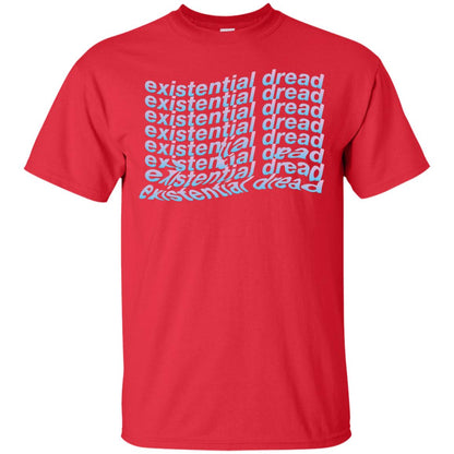 Existential Dread Waves Melting Distortion Aesthetic T-shirt Red
