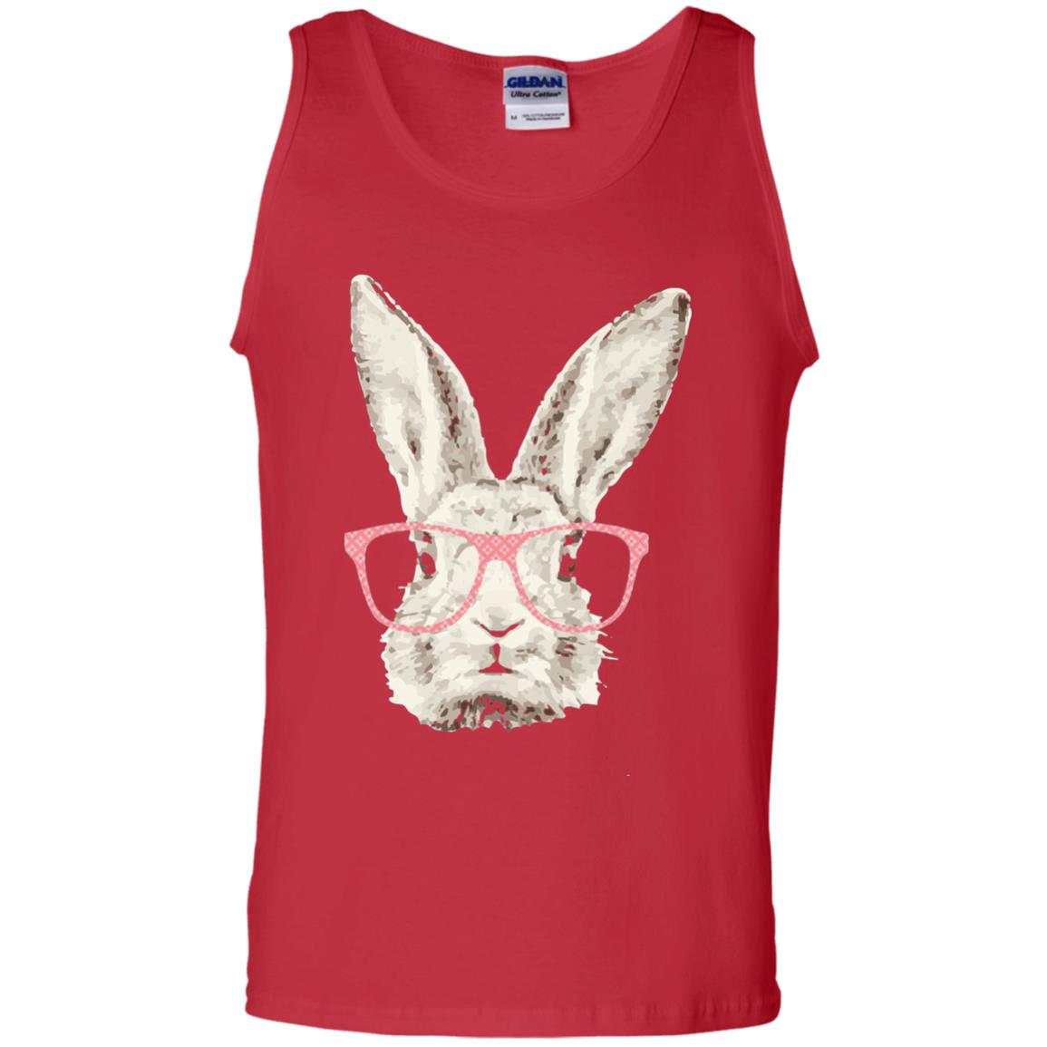 Easter Bunny Rabbit Pink Glasses Funny Hipster Shirt Red