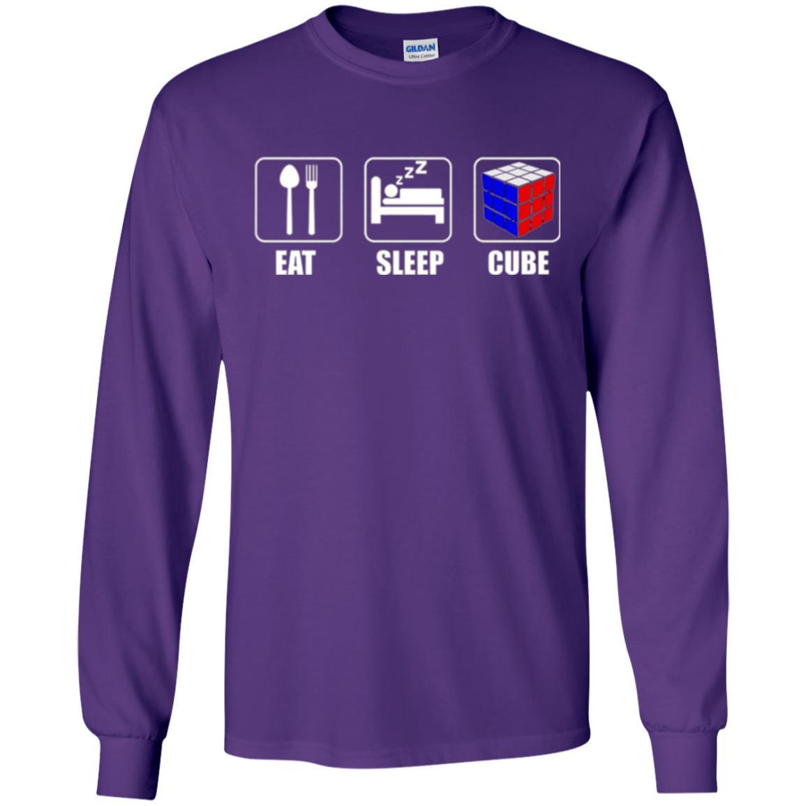 Rubik Lover T-shirt Eat Sleep Cube T-shirt Purple