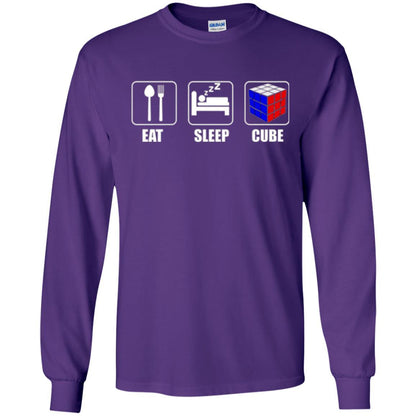 Rubik Lover T-shirt Eat Sleep Cube T-shirt Purple