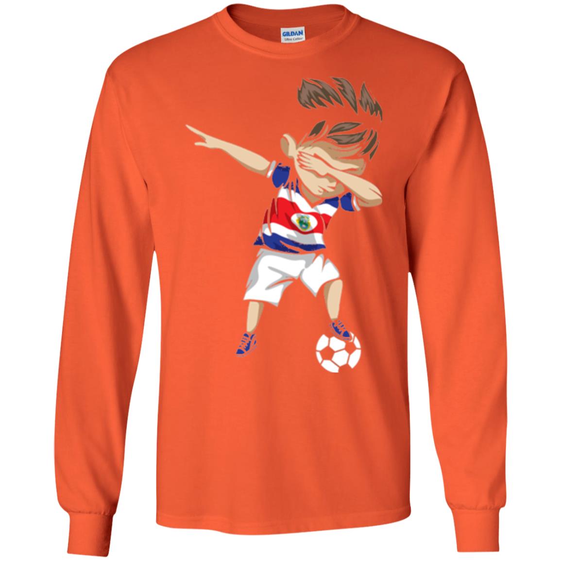 Dabbing Soccer Boy Costa Rica Jersey Football Shirt Orange