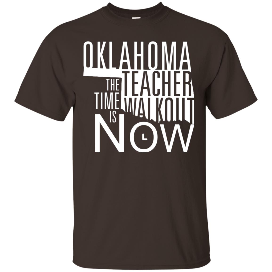 Oklahoma Teacher Waikout The Time Is Now Gun Control T-shirt Dark Chocolate