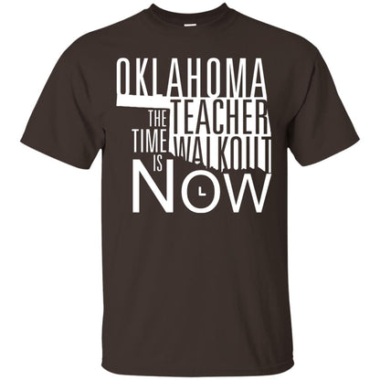 Oklahoma Teacher Waikout The Time Is Now Gun Control T-shirt Dark Chocolate