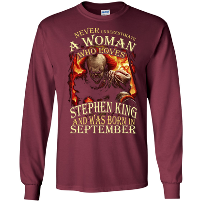 September T-shirt Never Underestimate A Woman Who Loves Stephen King