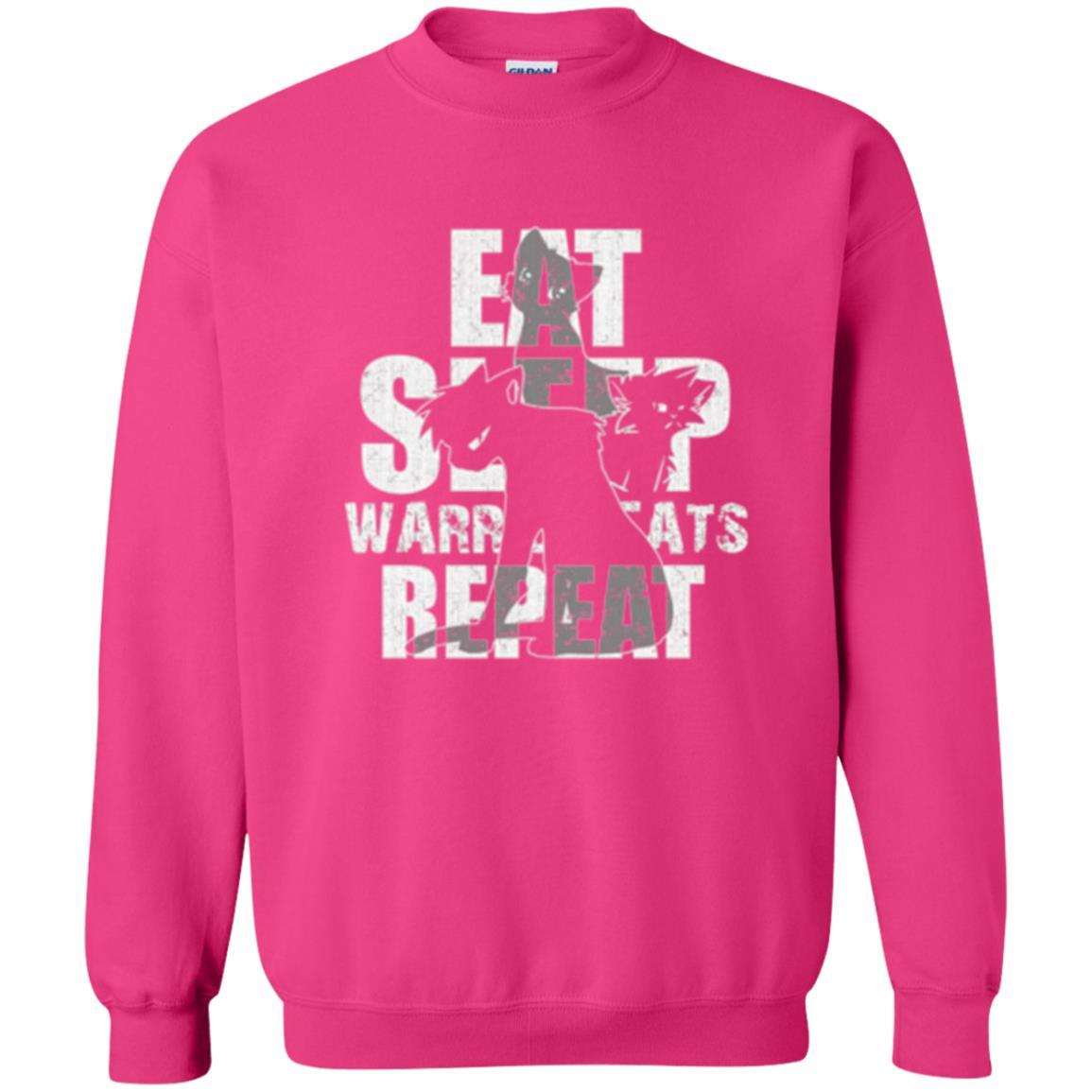 Cat Lover T-shirt Eat Sleep Warrior Cats Repeat Heliconia
