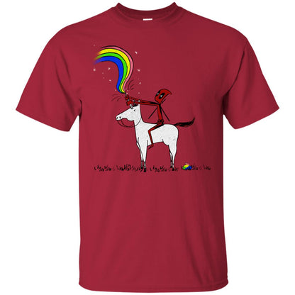 Deadpool With Unicorn Movie T-shirt Cardinal