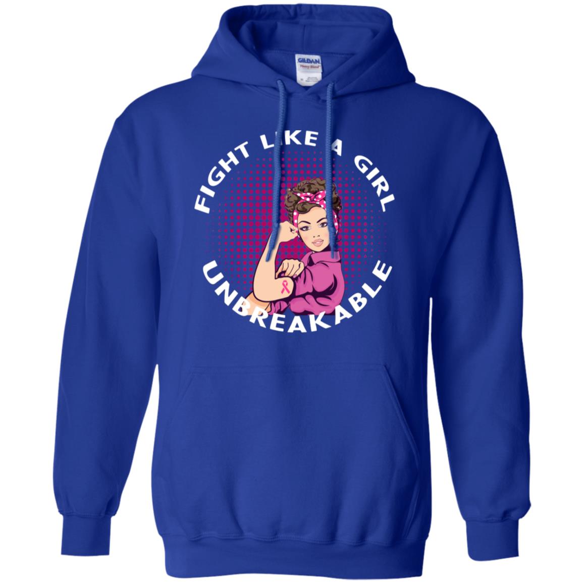 Fight Like A Girl Unbreakable Breast Awareness Shirt Royal