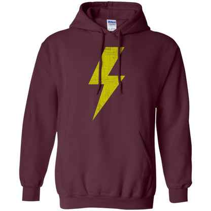 Retro Distressed Yellow Lighting Bolt T Shirt Maroon