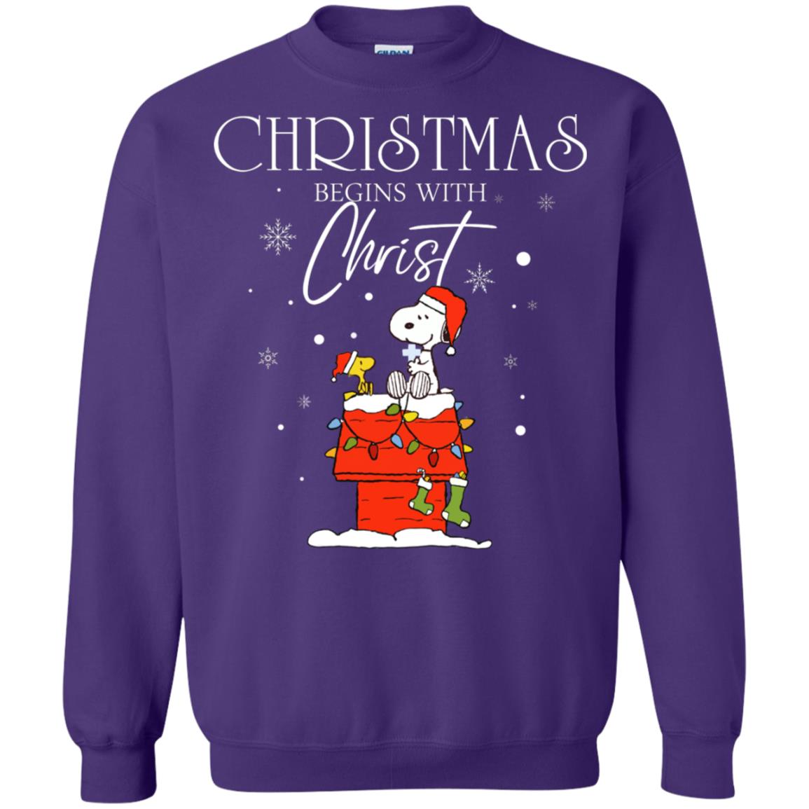 Christmas Begins With Christ Shirt Purple