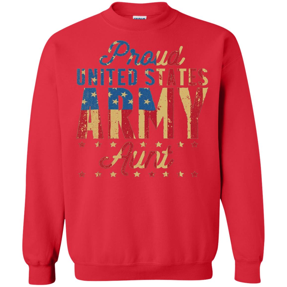 Proud United States Army Aunt Us Shirt Red
