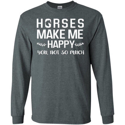Equestrian T-shirt Horses Make Me Happy You Not So Much Dark Heather