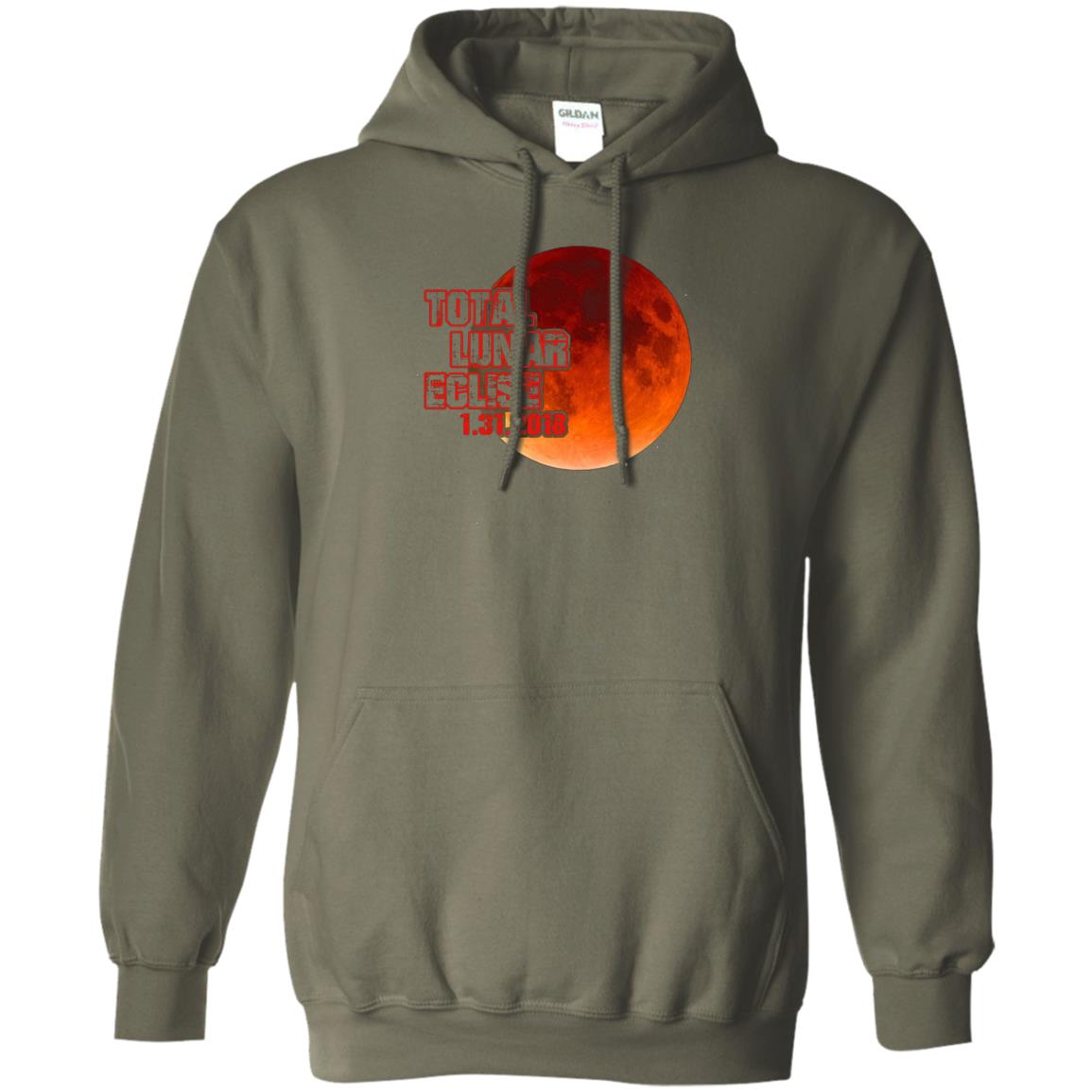 Blood Moon T-shirt Total Lunar Eclipse 1.31.2018 Military Green