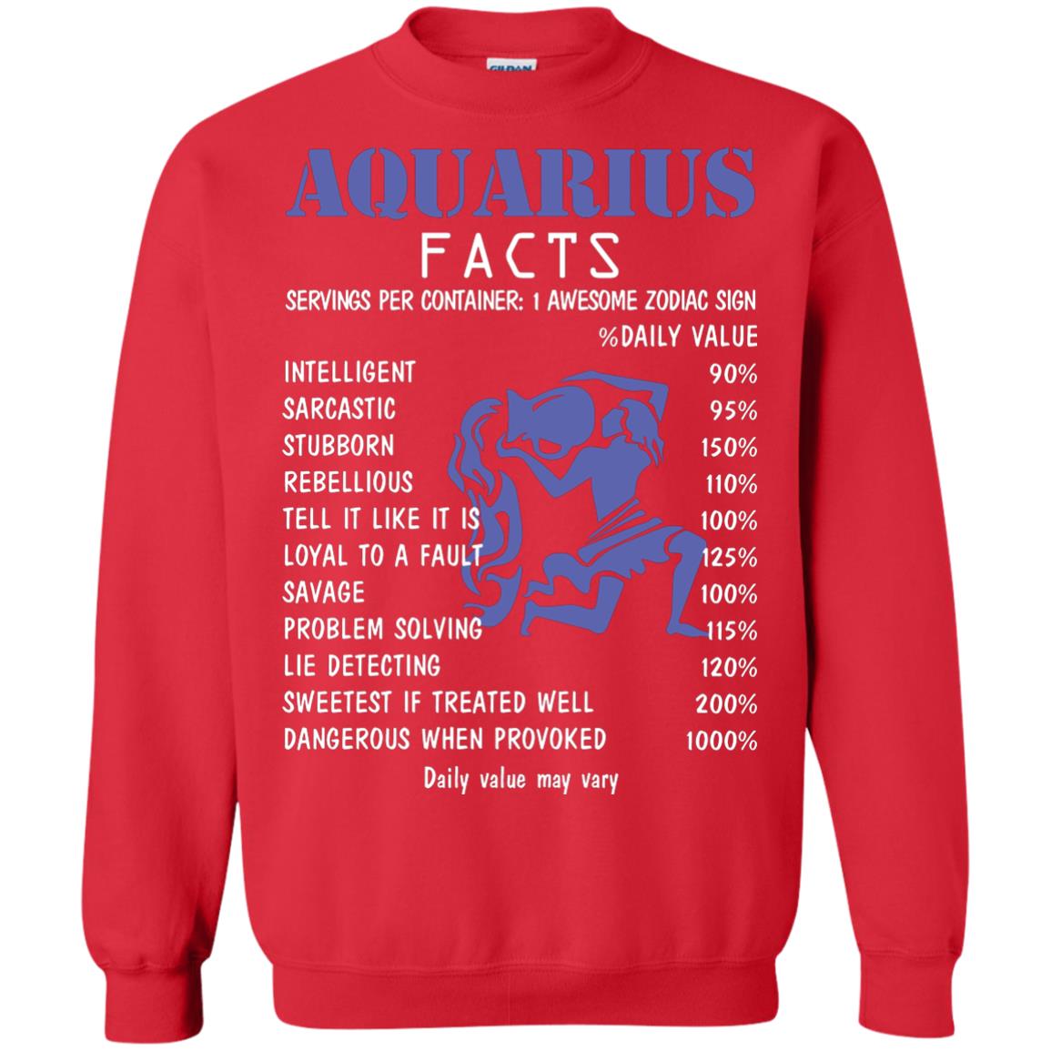 Aquarius Facts 1 Awesome Zodiac Sign Gift Shirt Fo Aquarius Horoscope Red