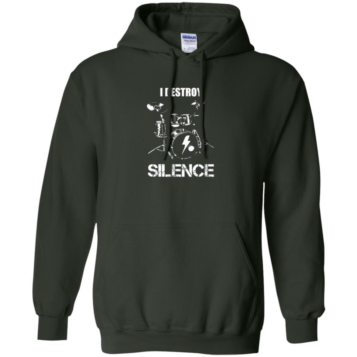 Drummer T-shirt I Destroy Silence Forest Green