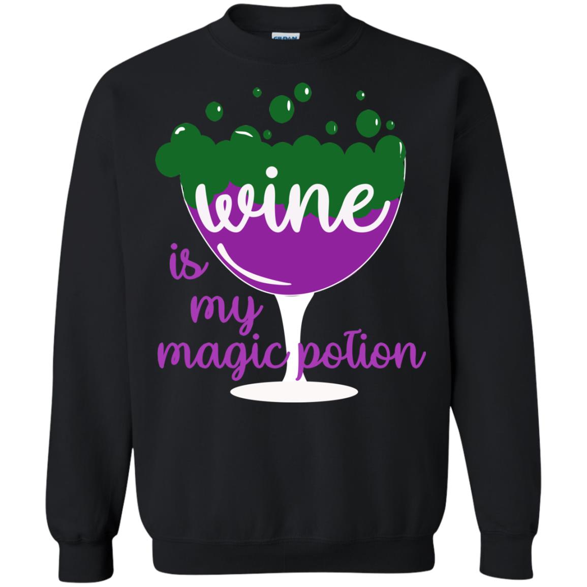 Wine Is My Magic Potion Funny Halloween Wine Lovers ShirtG180 Gildan Crewneck Pullover Sweatshirt 8 oz.