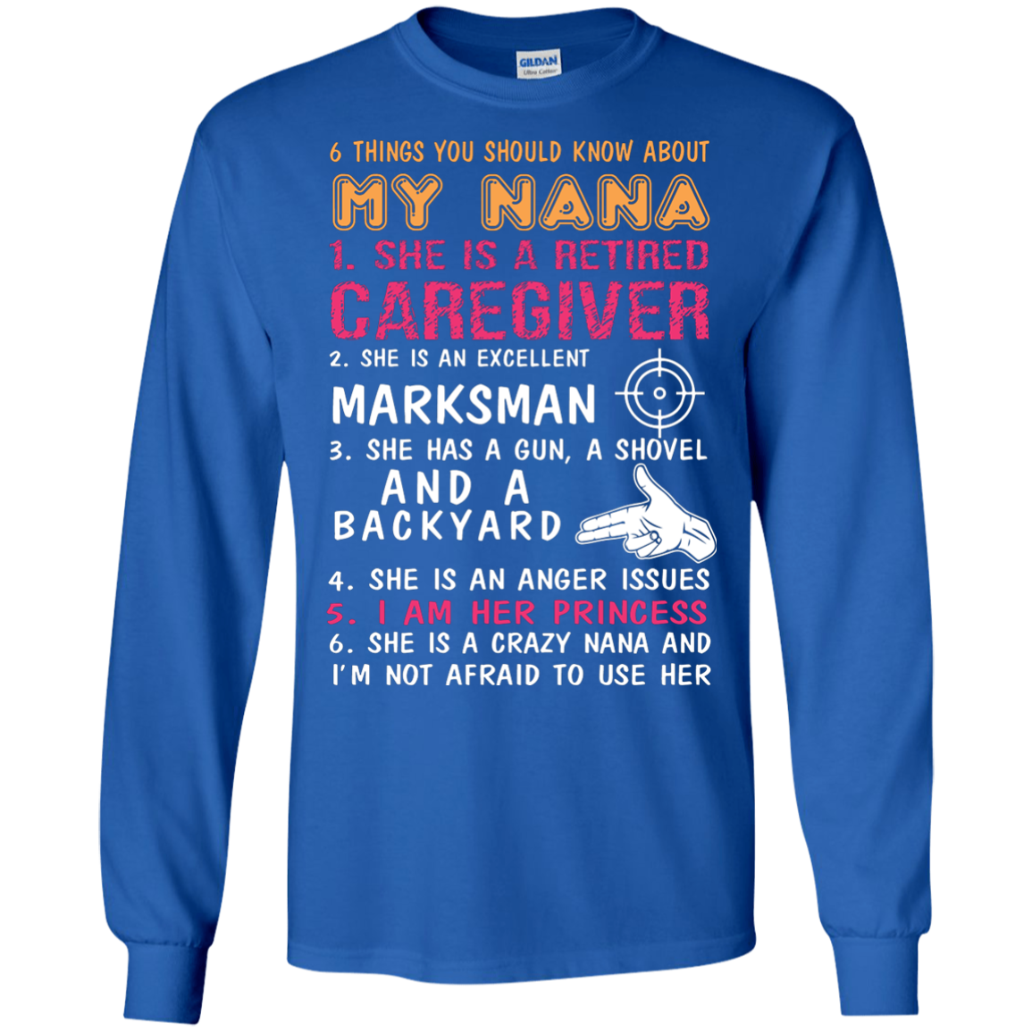 Family T-Shirt 6 Things You Should Know About My Nana Royal