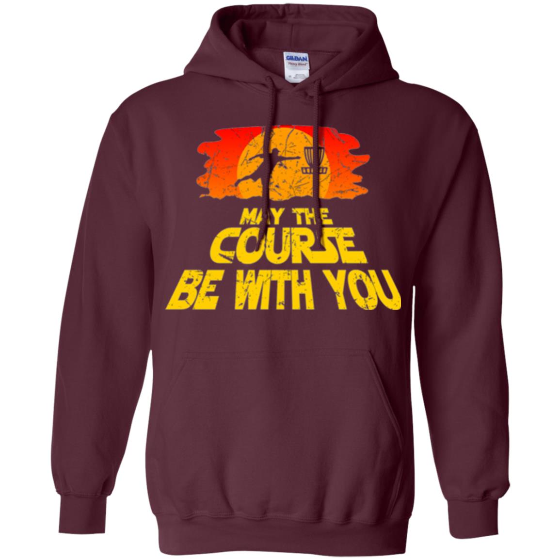 Disc Golf T-shirt May The Course Be With You Maroon