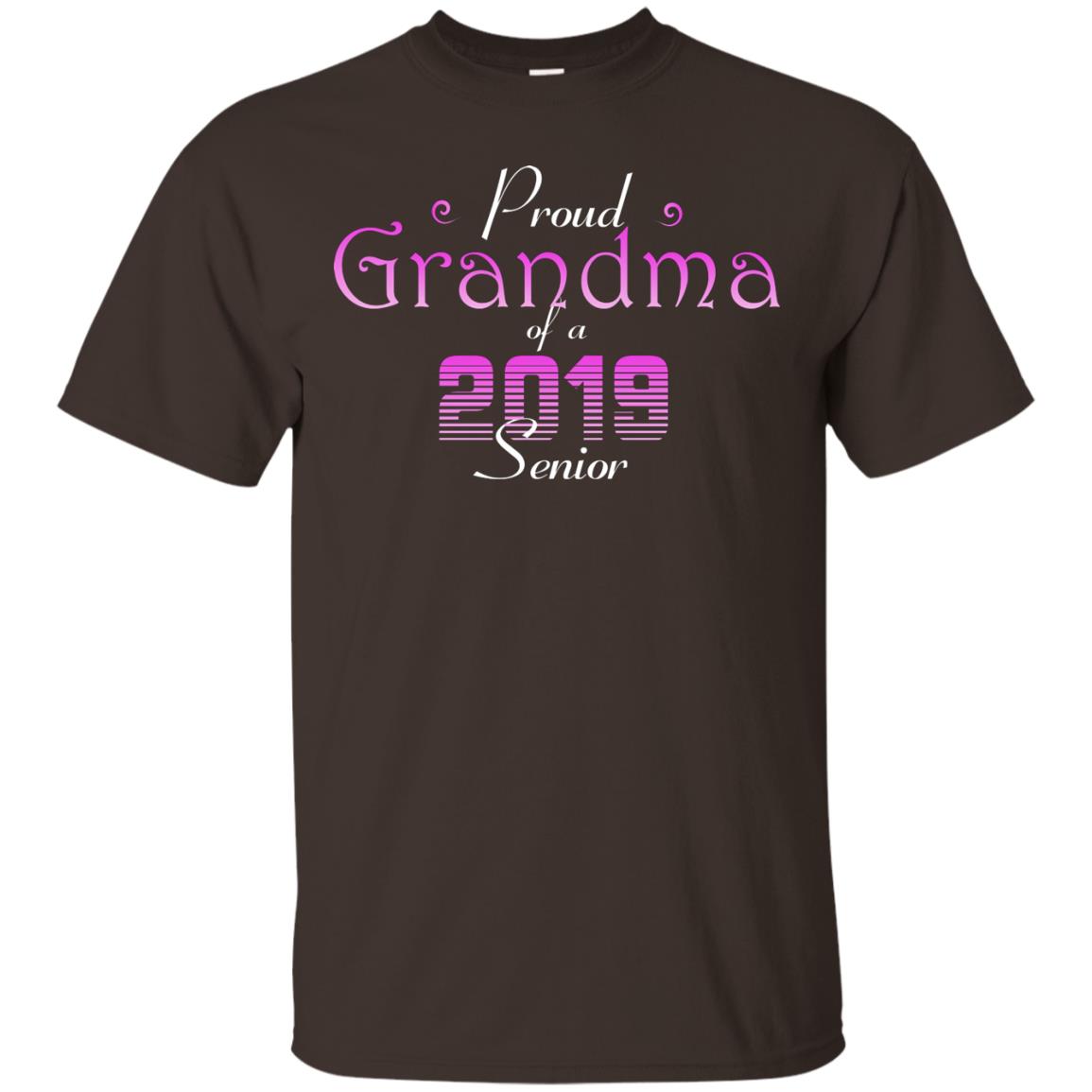 Proud Grandma Of 2019 Senior Grandmom Shirt Dark Chocolate