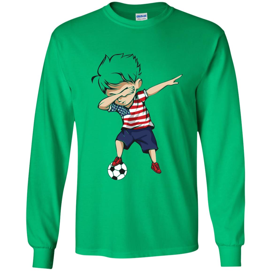 Dabbing Soccer Boy United States Jersey Shirt Usa Football Irish Green