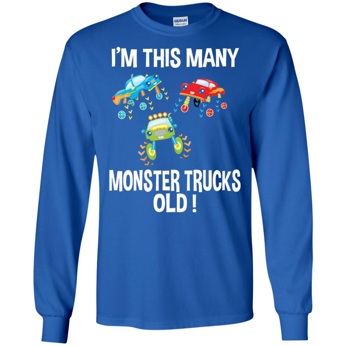 Birthday 3th Shirt Im This Many Monster Trucks Old Royal