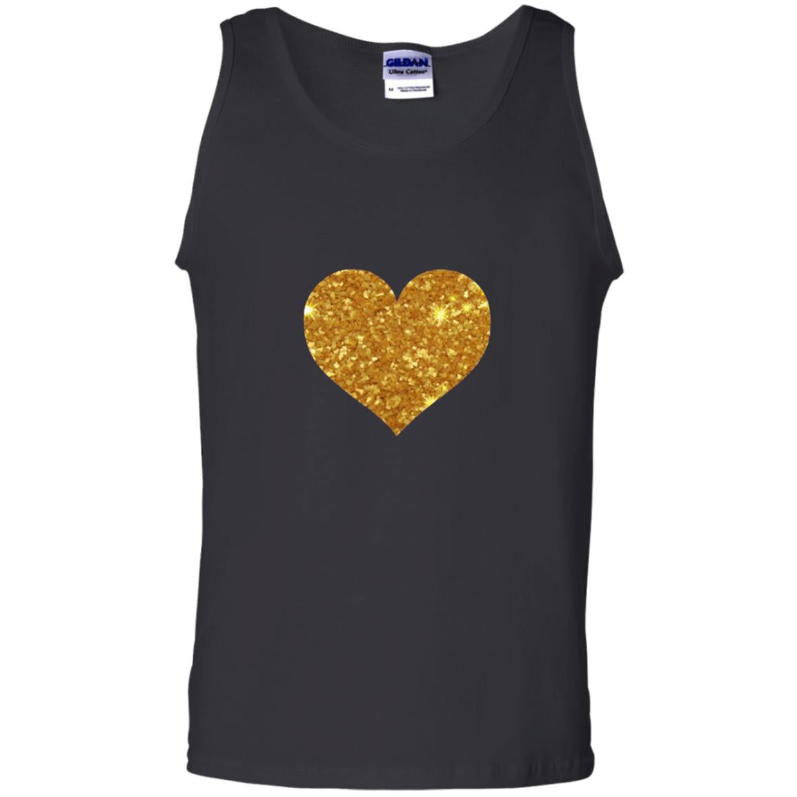 Valentine_s Day T-shirt Gold Heart Black