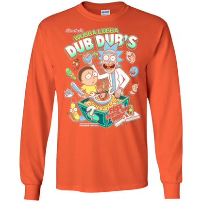 Rick Morty T-shirt Wubba Luba Dub Dub's Cereal Orange