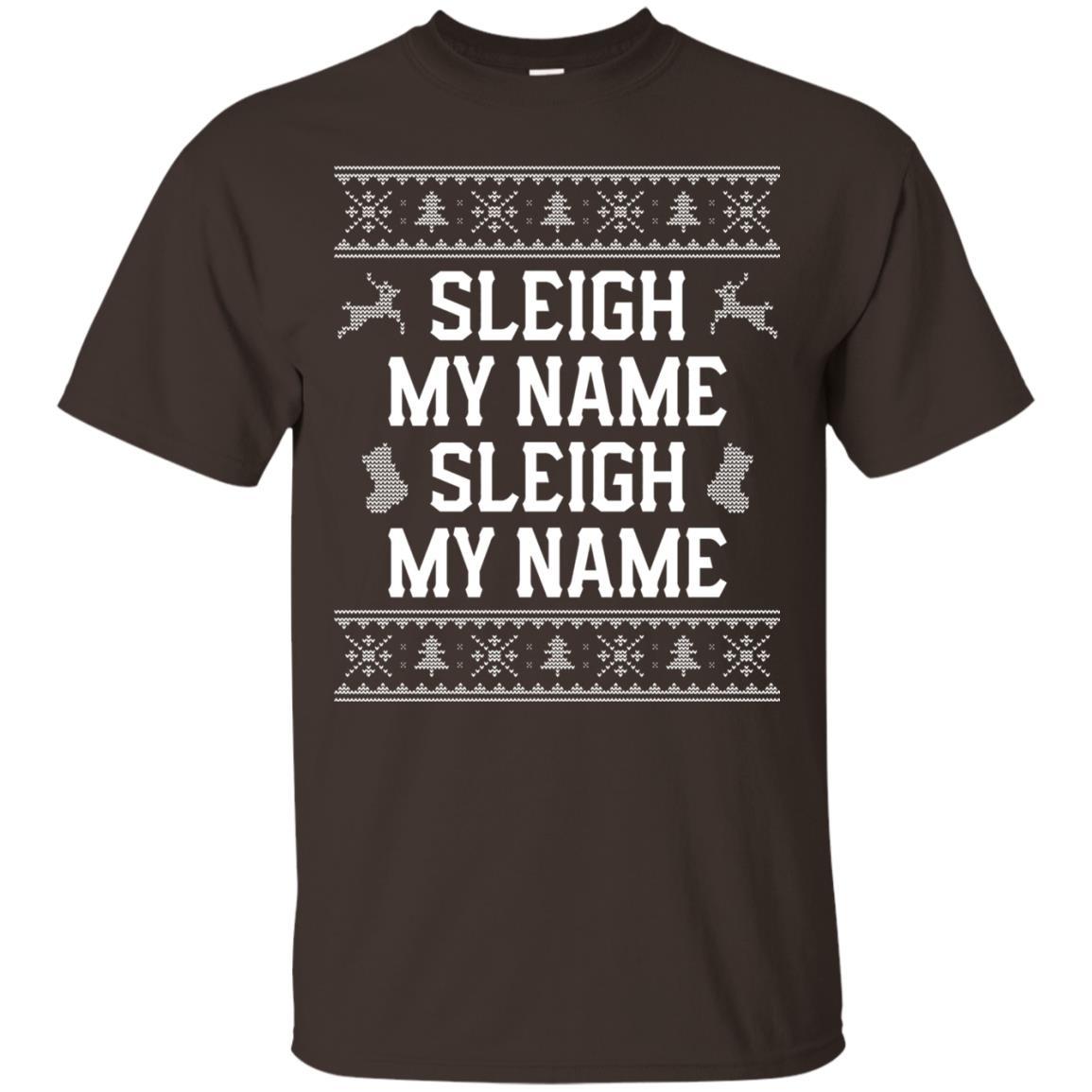 Christmas T-shirt Sleigh My Name Dark Chocolate
