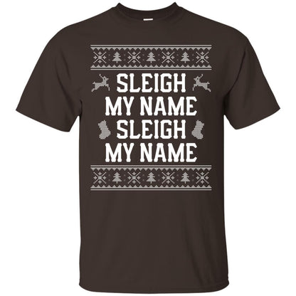 Christmas T-shirt Sleigh My Name Dark Chocolate