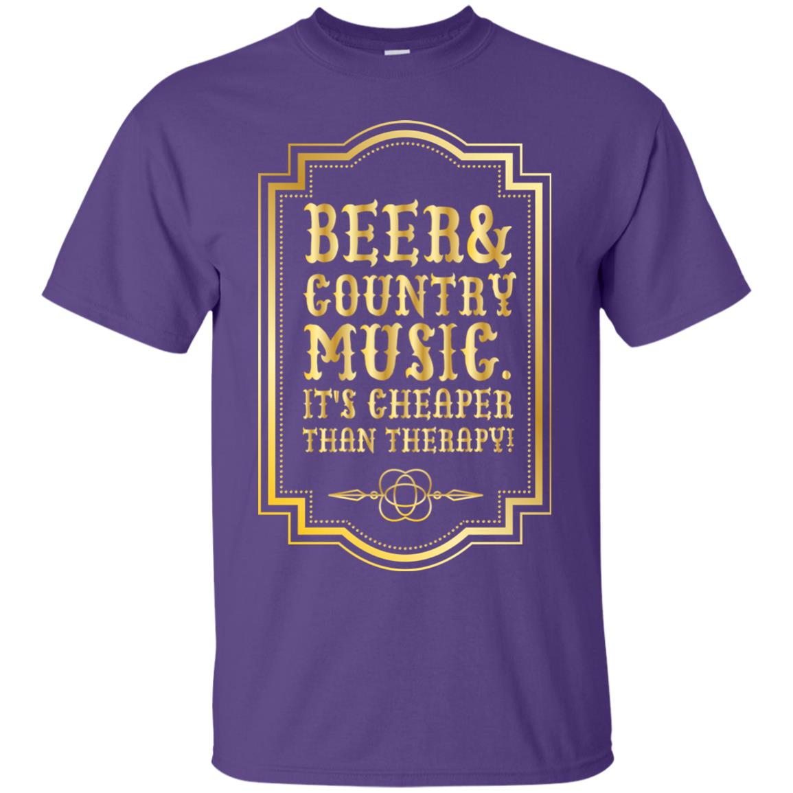 Beer Country Music Its Cheaper Than Therapy Beer Lover Shirt Purple