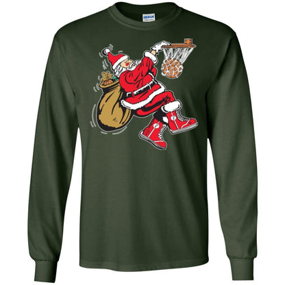 Christmas T-shirt Basketball Santa Claus Forest Green