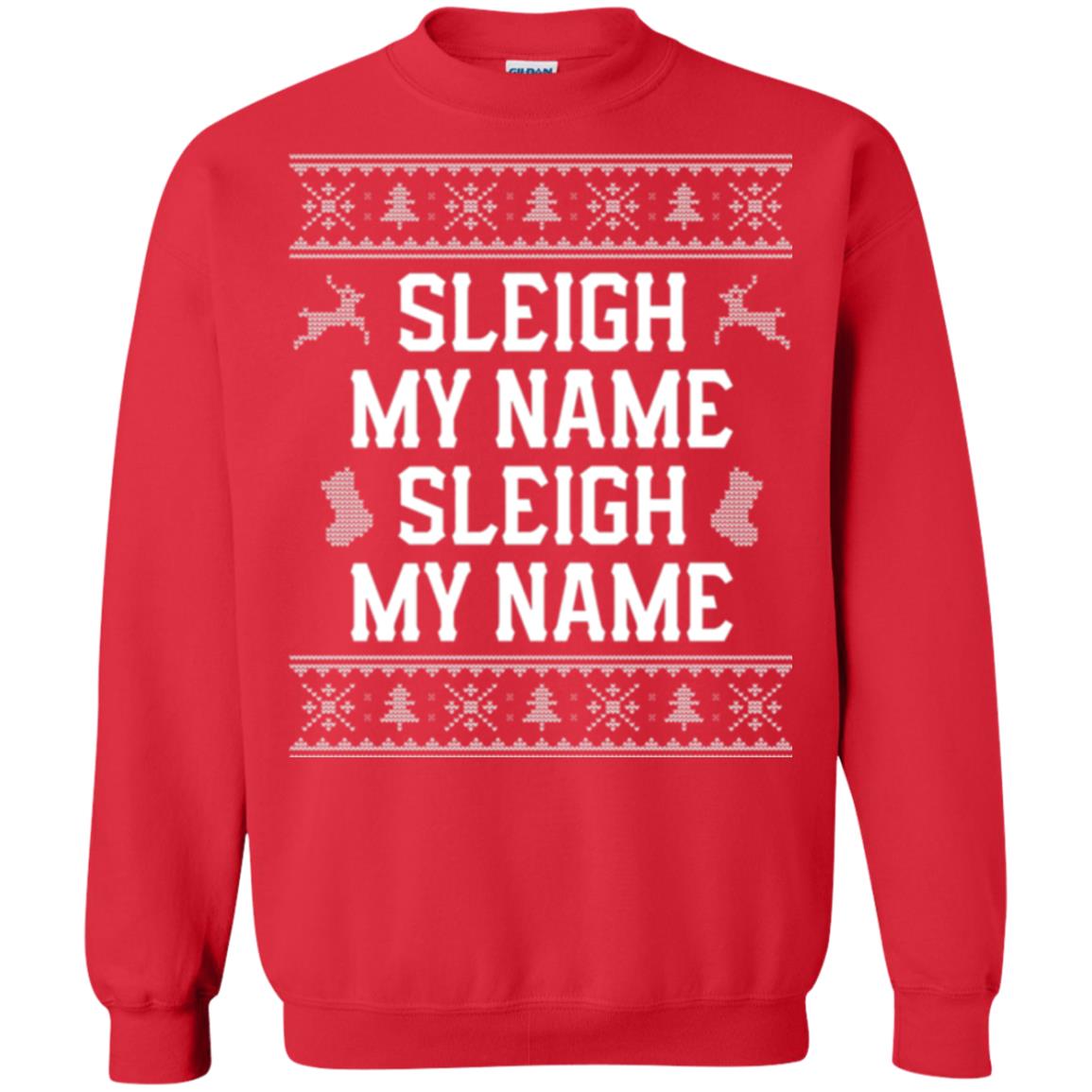 Christmas T-shirt Sleigh My Name Red