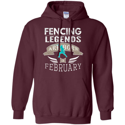 Fencing Legends Are Born In February Fencing Lover T-shirt Maroon