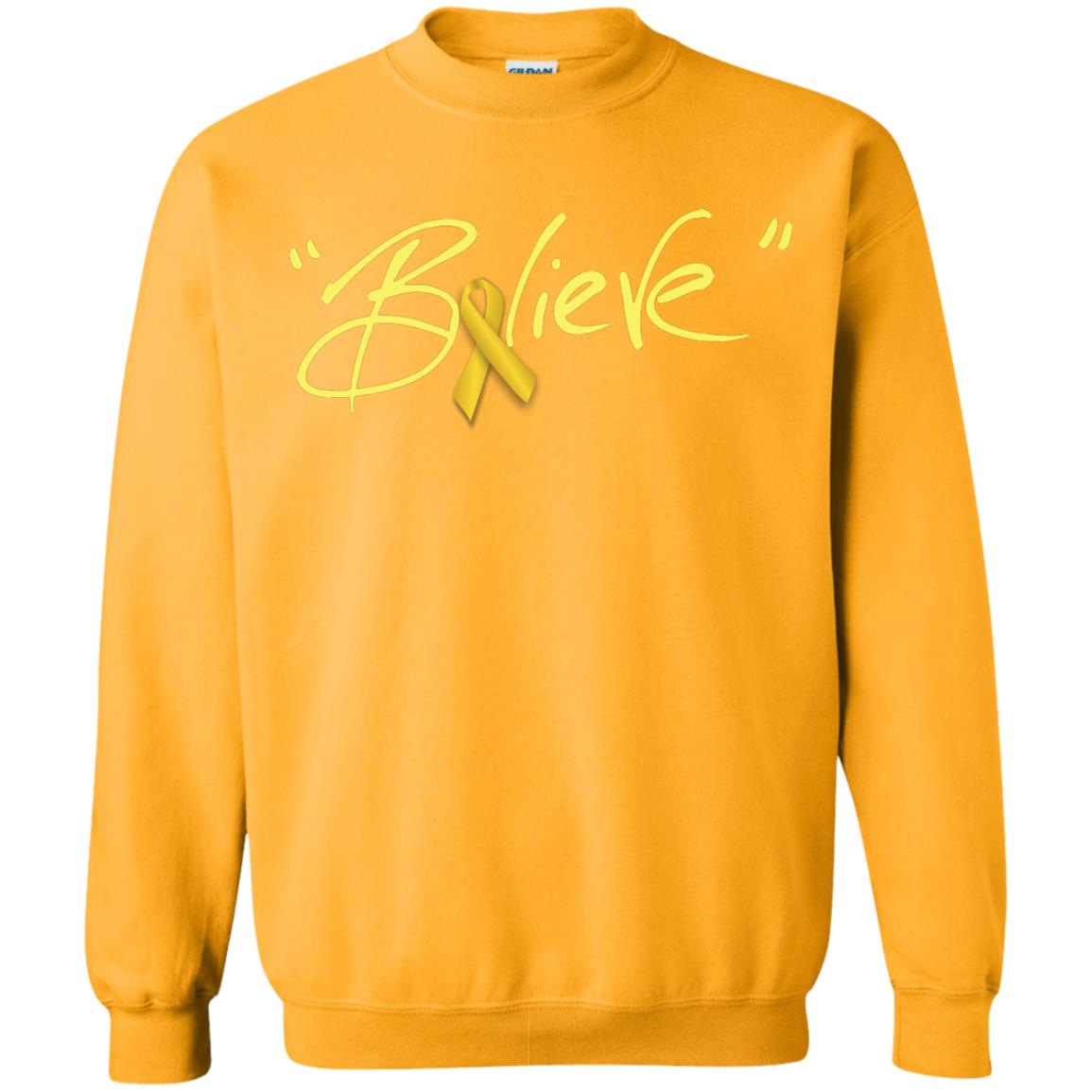 Childhood Cancer Awareness Shirt Gold Ribbon Believe Gold