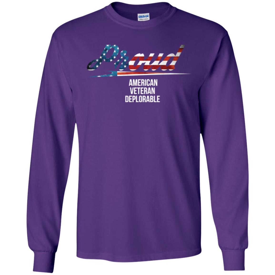 Veteran T-shirt Proud American Veteran Deplorable Purple