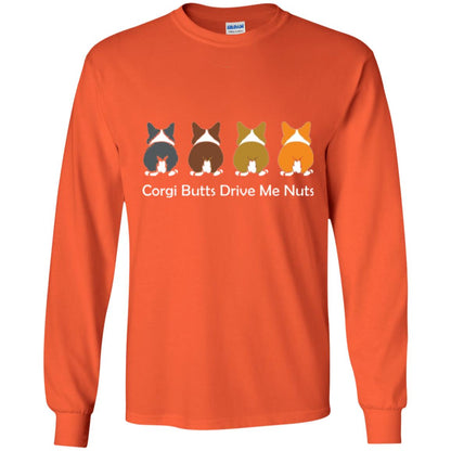 Dog Lover T-shirt Corgi Butts Drive Me Nuts Orange