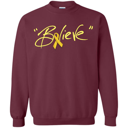 Childhood Cancer Awareness Shirt Gold Ribbon Believe Maroon