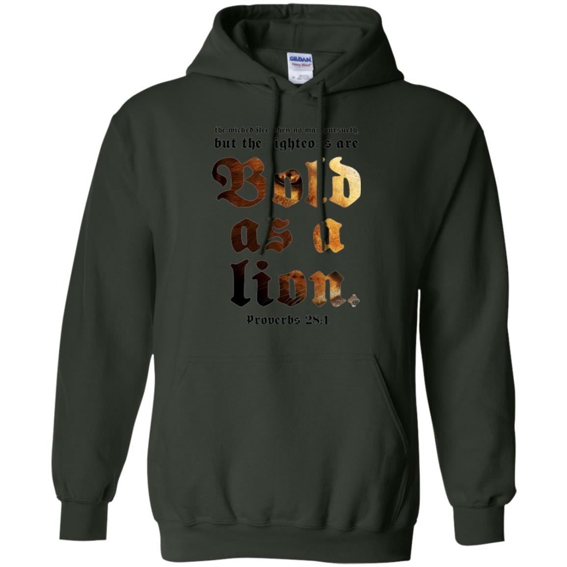 Christian T-shirt Bold As A Lion Forest Green