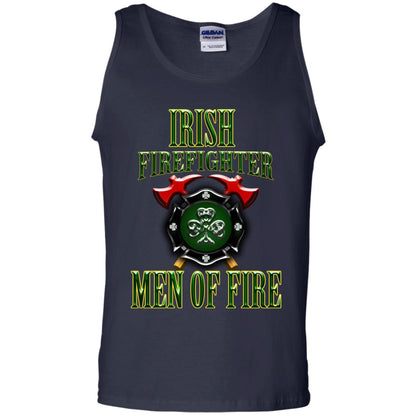 Irsh Firefighter Men Of Fire Irish Fireman Gift Shirt Navy