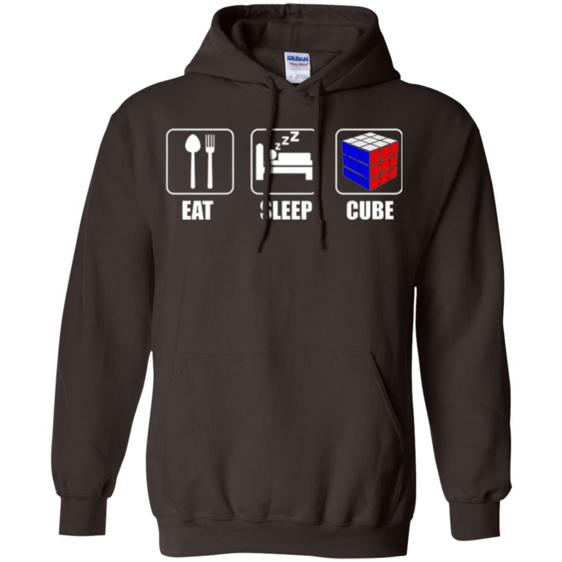 Rubik Lover T-shirt Eat Sleep Cube T-shirt Dark Chocolate