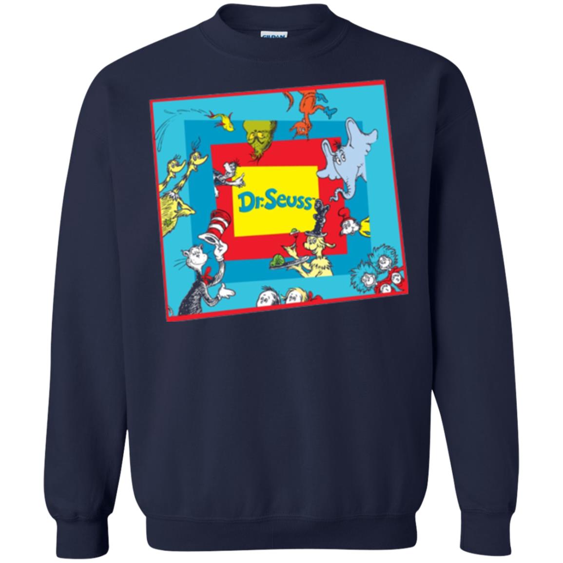 Dr. Seuss Character National Wear Red Day T-shirt Navy