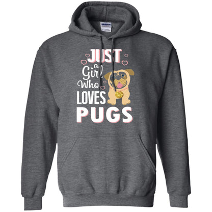 Dog Lovers T-shirt Just A Girl Who Loves Pugs Dark Heather