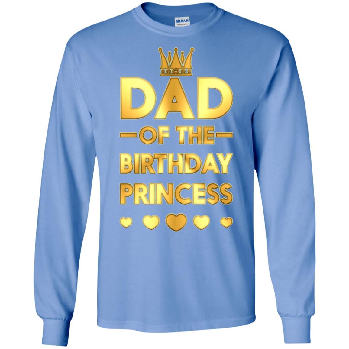 Dad Of The Birthday Princess Family T-shirt Carolina Blue